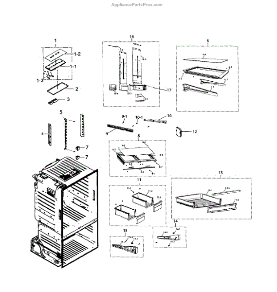 Parts for Samsung RF220NCTASR/AA0001 Refrigerator Parts