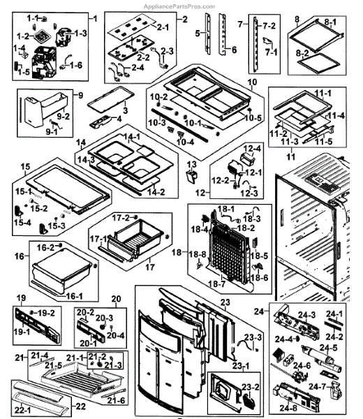 Parts for Samsung RF263BEAESR/AA0000 Refrigerator Parts