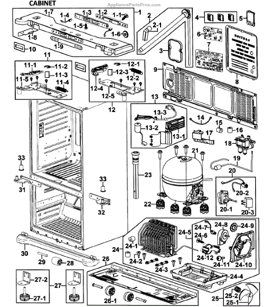 Parts for Samsung RF266AABP/XAA-0000: Cabinet Parts