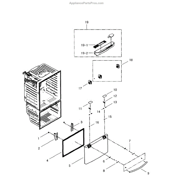 Parts for Samsung RFG296HDRS/XAA-0001: Freezer Door Parts ...