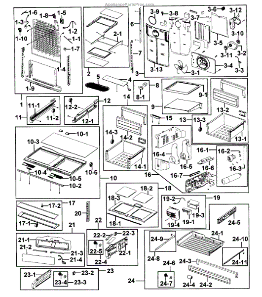 Parts for Samsung RFG293HARS/XAA0000 Refrigerator Parts