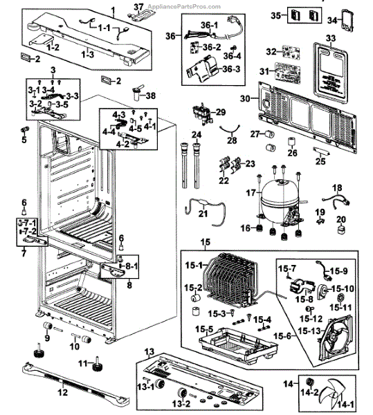 Parts for Samsung RFG237AARS/XAA-0000: Cabinet Parts ...