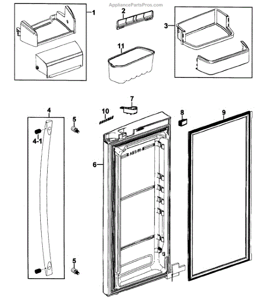 Parts for Samsung RFG237AARS/XAA-0000: Right Door Parts