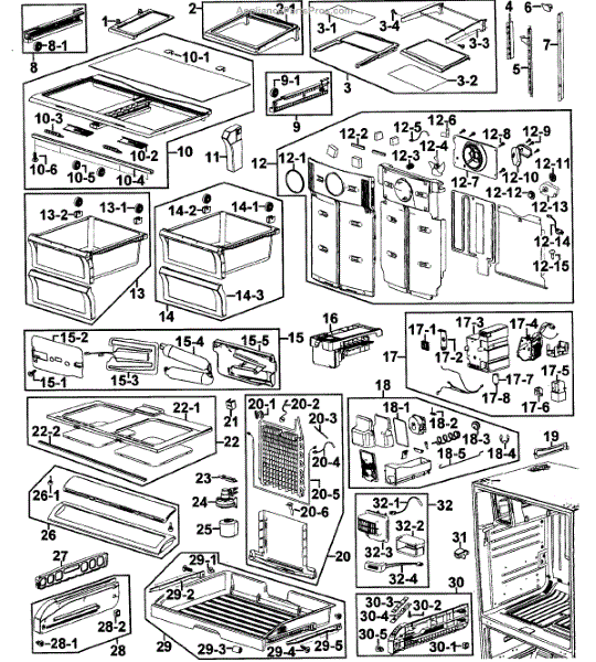 Parts for Samsung RF267AEBP/XAA0000 Refrigerator Parts