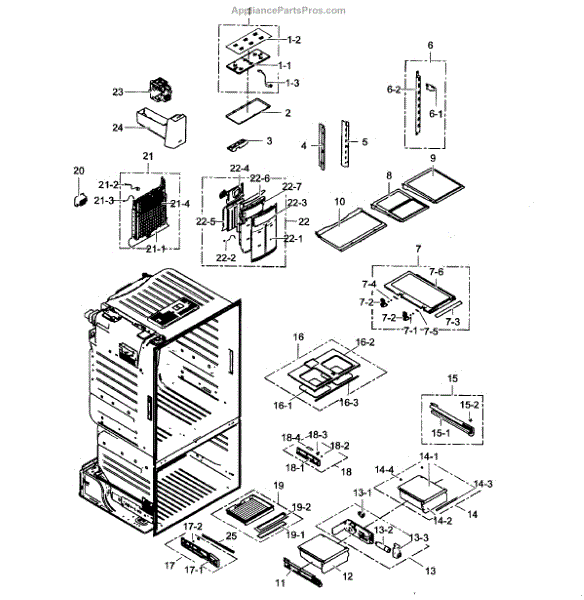 Parts for Samsung RF323TEDBSR/AA0001 Refrigerator Parts