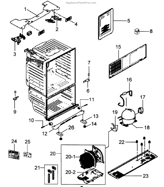 Parts for Samsung RFG298HDRS/XAA-0000: Cabinet Parts