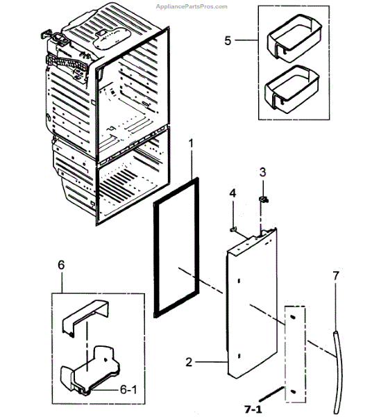 Parts for Samsung RFG298HDRS/XAA-0000: Right Door Parts