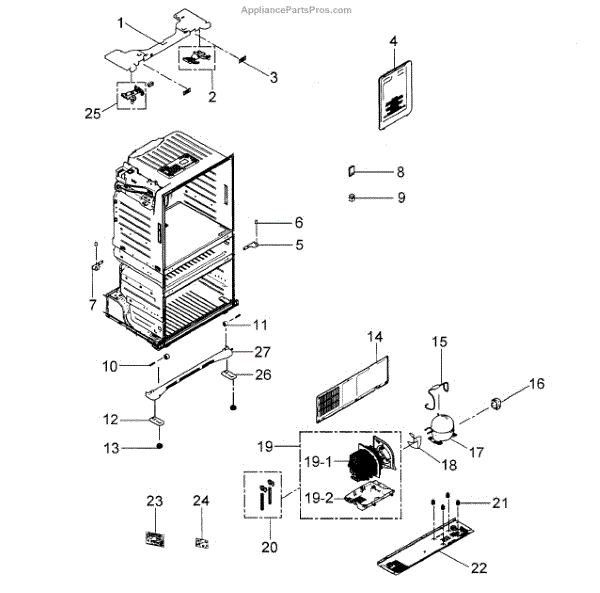 Parts for Samsung RF4267HARS/XAA-0000 / : Cabinet Parts ...