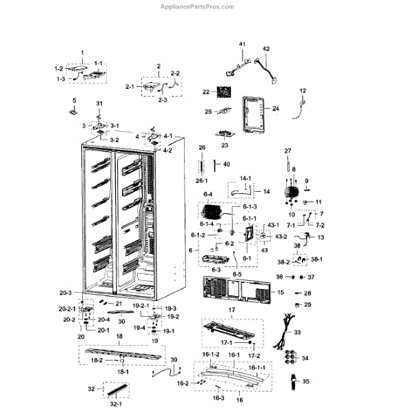 Parts for Samsung RSG307AARS/XAA-0001: Cabinet Parts