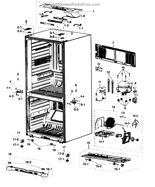 Parts for Samsung RF217ABWP/XAA: Cabinet Parts - AppliancePartsPros.com