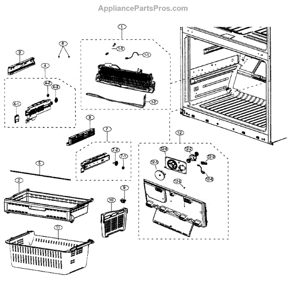 Parts for Samsung RF4287HABP/XAA Freezer Parts