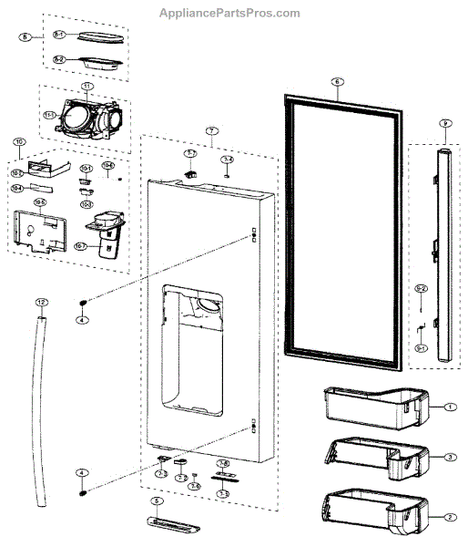 Parts for Samsung RF4287HABP/XAA L Refrig Door Parts