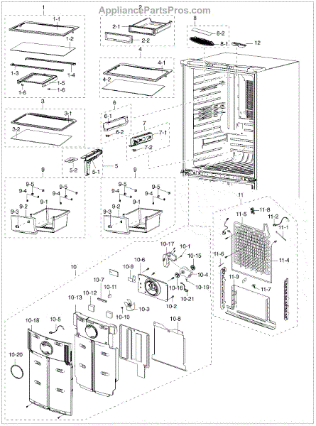Parts for Samsung RF217ACPN/XAA: Refrig Asy Parts ... shelf fridge parts diagram 
