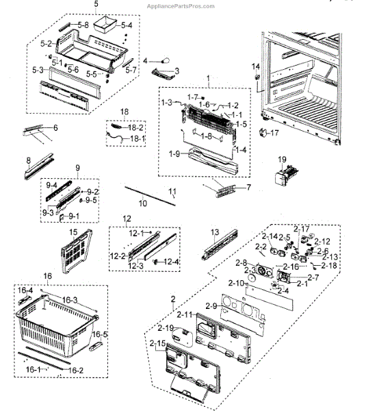 Parts for Samsung RFG298AARS/XAA: Freezer Parts - AppliancePartsPros.com