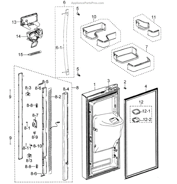Parts for Samsung RFG298AARS/XAA: Left Door Parts - AppliancePartsPros.com