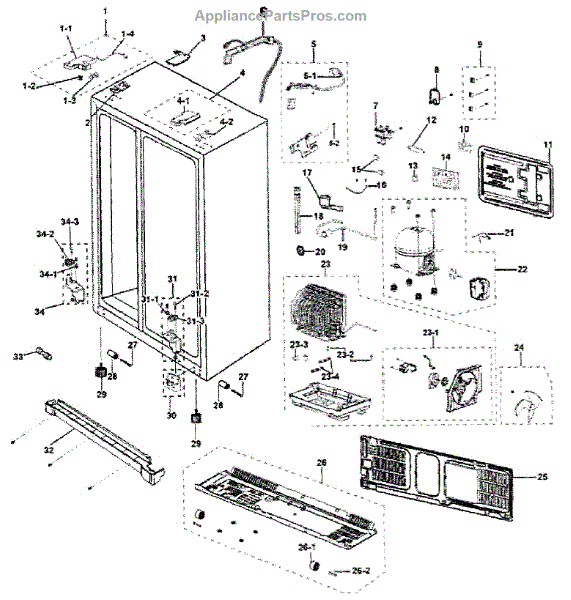 Parts for Samsung RS263TDPN/XAA: Cabinet Parts - AppliancePartsPros.com