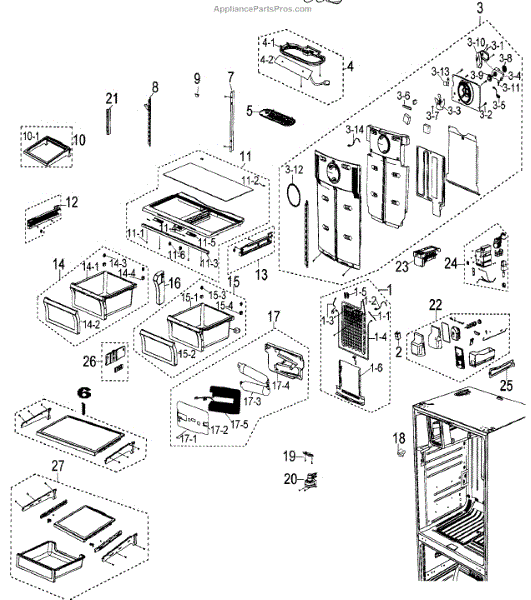 Parts for Samsung RF26XAERS/XAA Refrigerator Parts