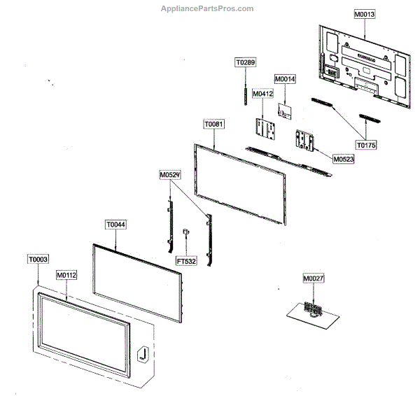 Parts for Samsung PN58B550T2FXZA Plasma Television Parts