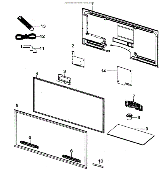Parts for Samsung UN40D6300SFXZA: Lcd Tv Cabinet Parts