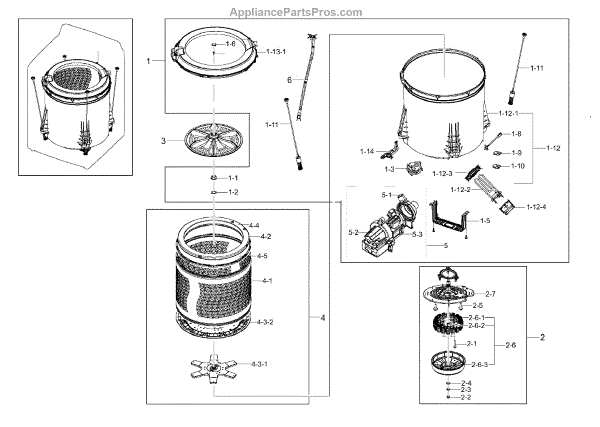 Parts for Samsung WA50F9A7DSP/A2-0000: Tub Parts - AppliancePartsPros.com