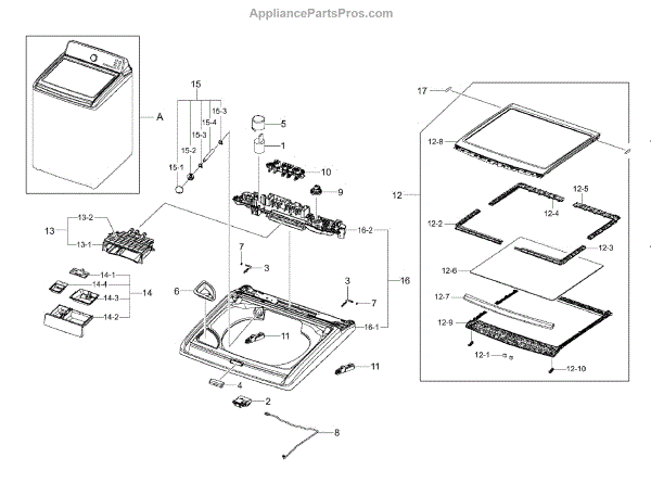 Parts for Samsung WA422PRHDWR/AA-0000: Top Cover Parts ...