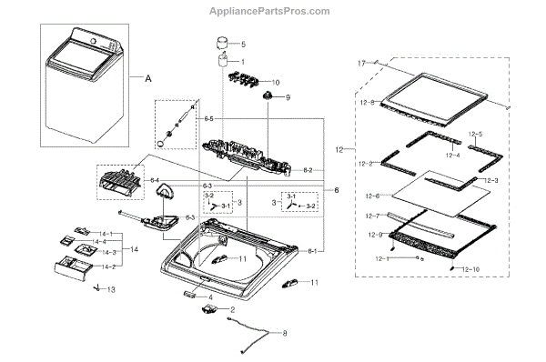 Parts for Samsung WA456DRHDSU/AA-0002: Top Cover Parts ...