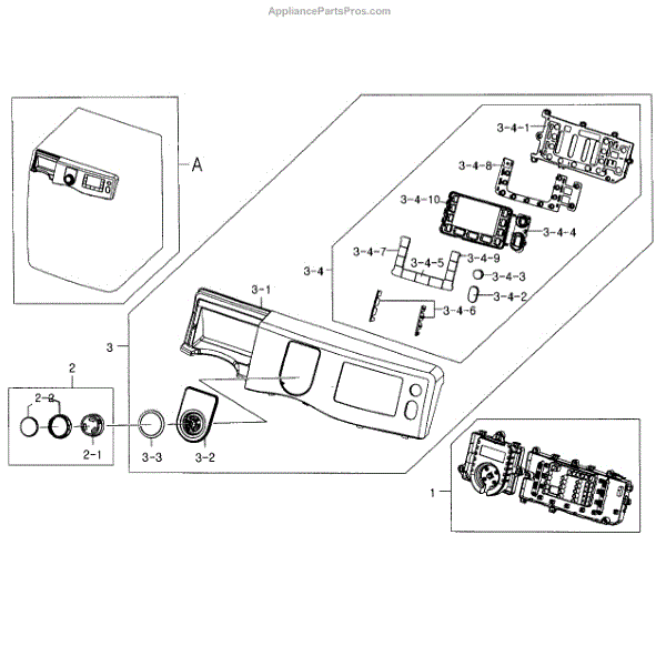Parts for Samsung WF331ANW/XAA-0004: Control Panel Parts