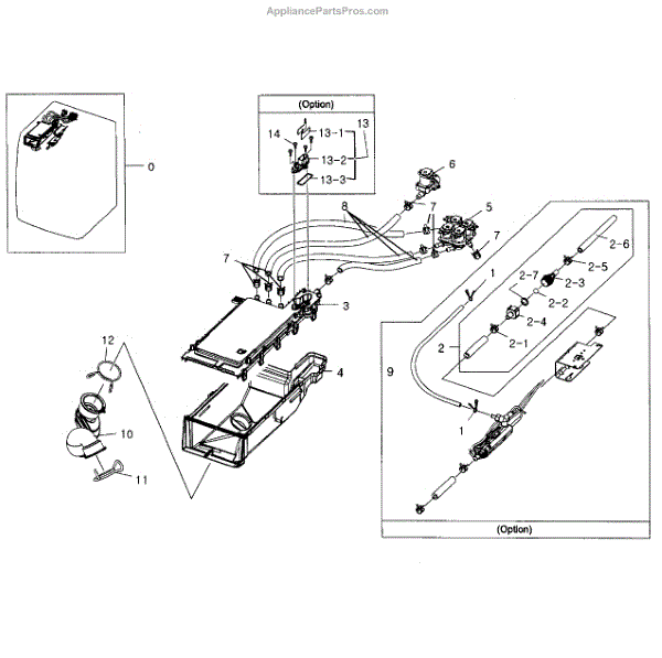 Parts for Samsung WF331ANW/XAA-0004: Housing Drawer Parts