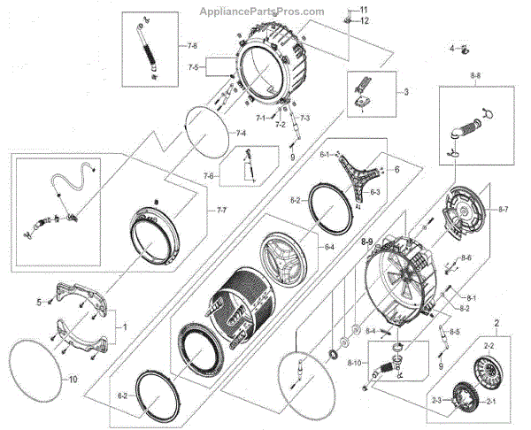 Parts for Samsung WF520ABP/XAA: Drum Assy Parts - AppliancePartsPros.com