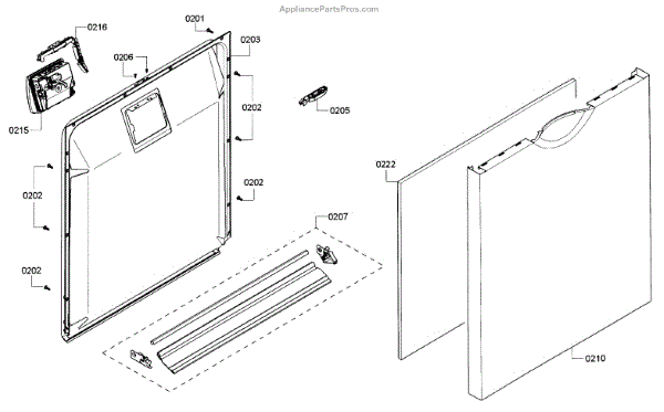 Parts for Bosch SHE3ARF2UC/08: Door Parts - AppliancePartsPros.com