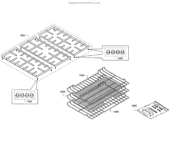 Parts for Bosch HGI8054UC/02 Shelfs / Grates Parts