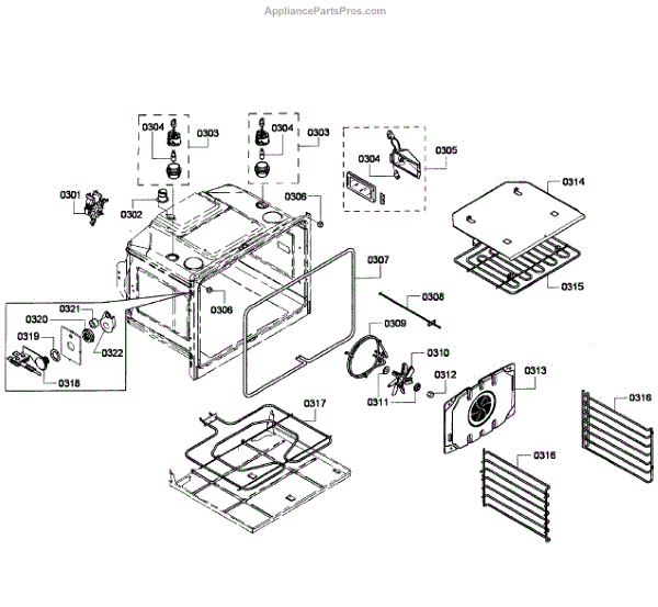 Parts for Bosch HBL8450UC/07 Oven Assembly Parts