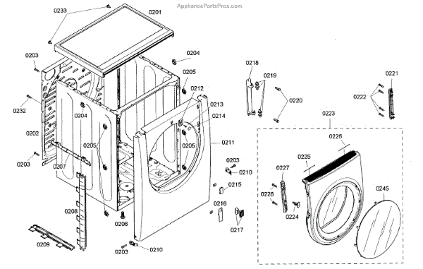 Parts for Bosch WTMC5330US/06: Cabinet Assembly Parts ...