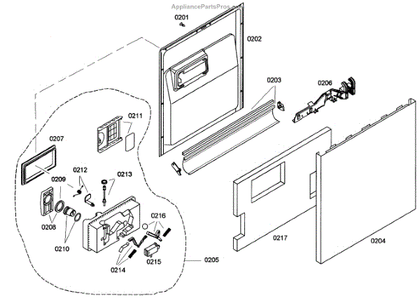 Parts for Bosch SHE43C02UC/22: Door Assembly Parts - AppliancePartsPros.com