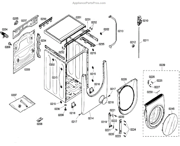 Parts for Bosch WFMC5801UC/15: Cabinet Parts - AppliancePartsPros.com