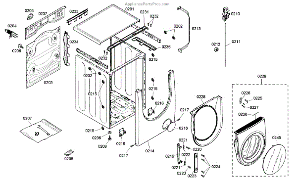 Parts for Bosch WFMC530SUC/13: Cabinet Parts - AppliancePartsPros.com