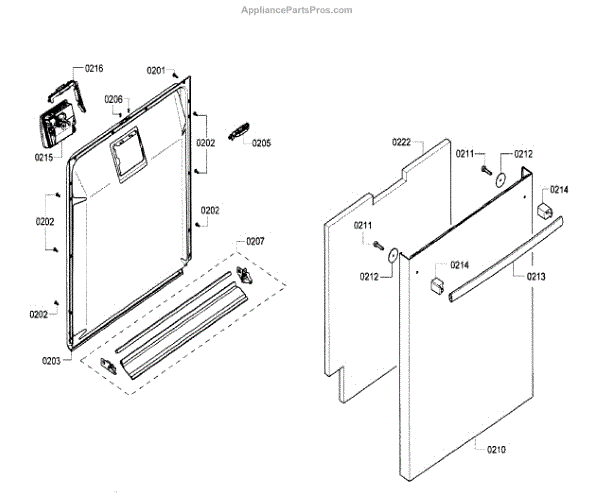 Parts for Bosch SHX4ATF5UC/21: Door Assembly Parts - AppliancePartsPros.com