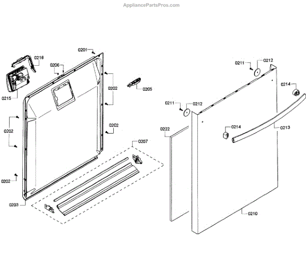 Parts for Bosch SHX3AR75UC/10: Door Assembly Parts - AppliancePartsPros.com