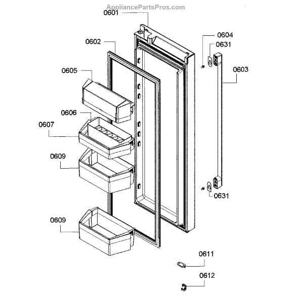 Parts for Bosch B26FT70SNS/04 Fridge Door 2 Parts