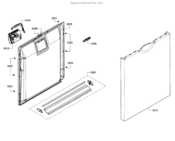 Parts for Bosch SHE4AP06UC/06: Door Section Parts - AppliancePartsPros.com