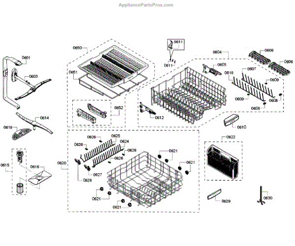 Parts for Bosch SHP68T55UC/07 Baskets Parts