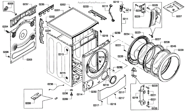 Parts for Bosch WFVC3300UC/19: Cabinet Assembly Parts