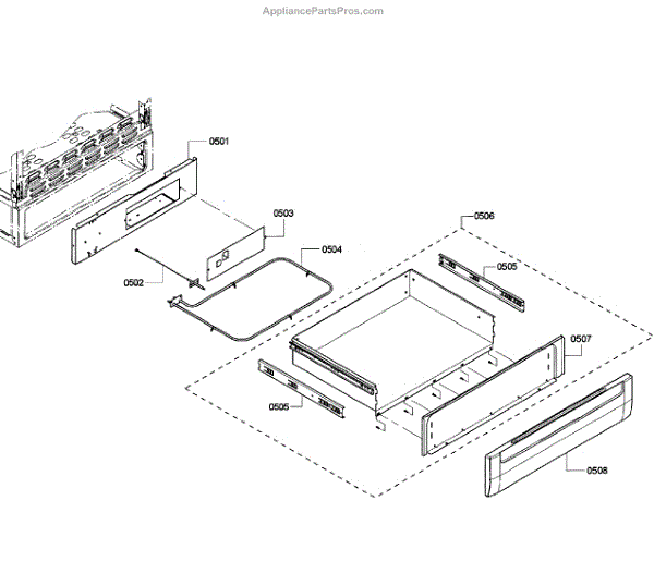 Parts for Bosch HGS7052UC/08 Drawer Assembly Parts