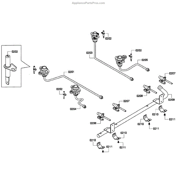 Parts for Bosch HGS7052UC/06: Burners Assembly Parts ...