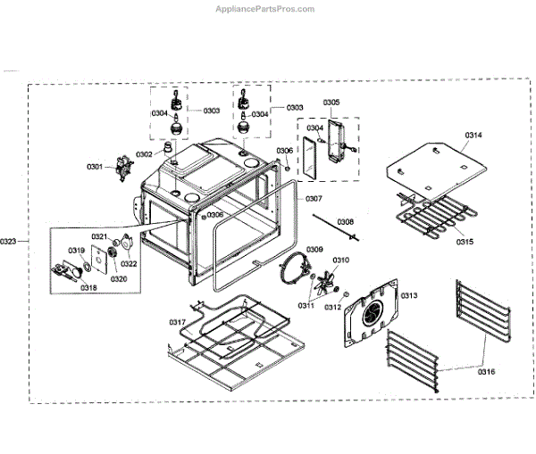 Parts for Bosch HBL8650UC/01 Upper Oven Assembly Parts