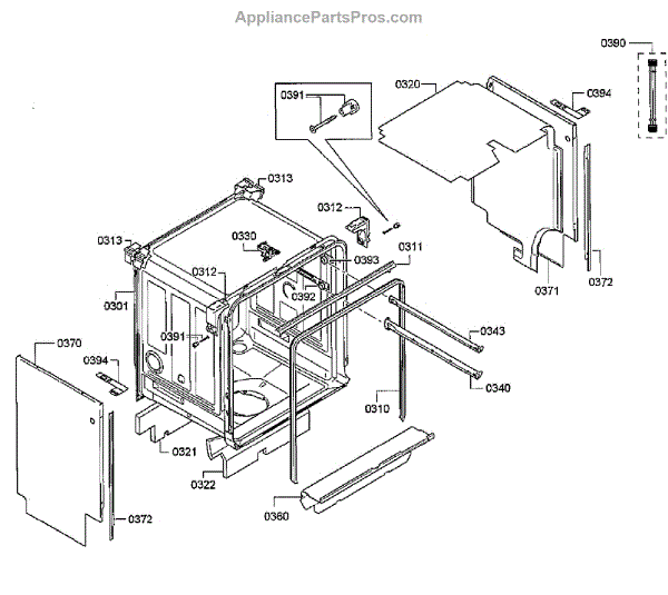 Parts for Bosch SGV68U53UC/B3 Frame Parts