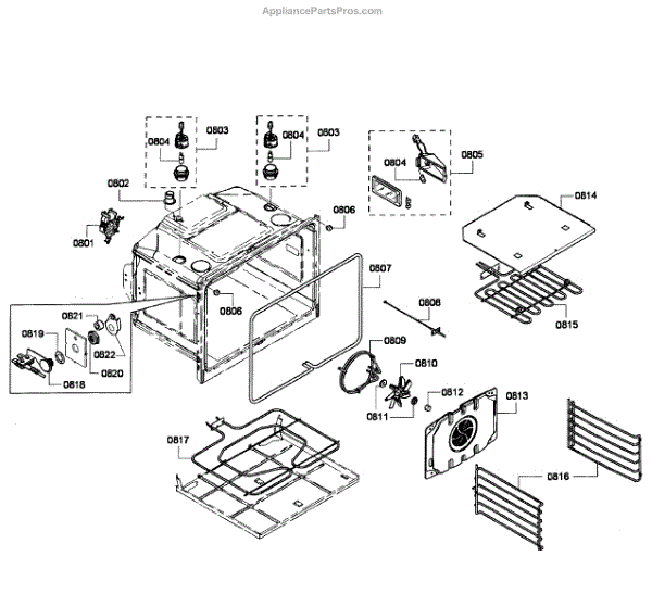 Parts for Bosch HBL8750UC/08 Oven Assembly Parts