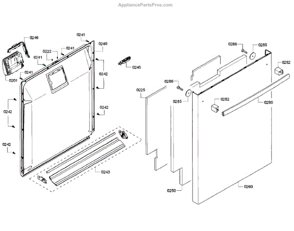 Parts for Bosch SHX5AVF5UC/22: Door Parts - AppliancePartsPros.com