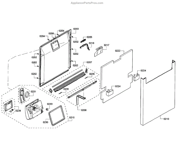 Parts for Bosch SHE53T52UC/01: Door Assembly Parts - AppliancePartsPros.com