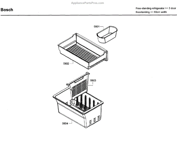 Parts for Bosch B26FT80SNS/03 Ice Container Parts